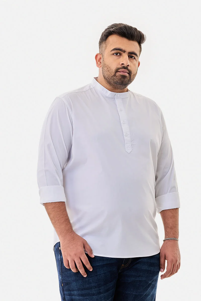 سنيتش Mandarin Stretch Plus Size Kurta Shirt